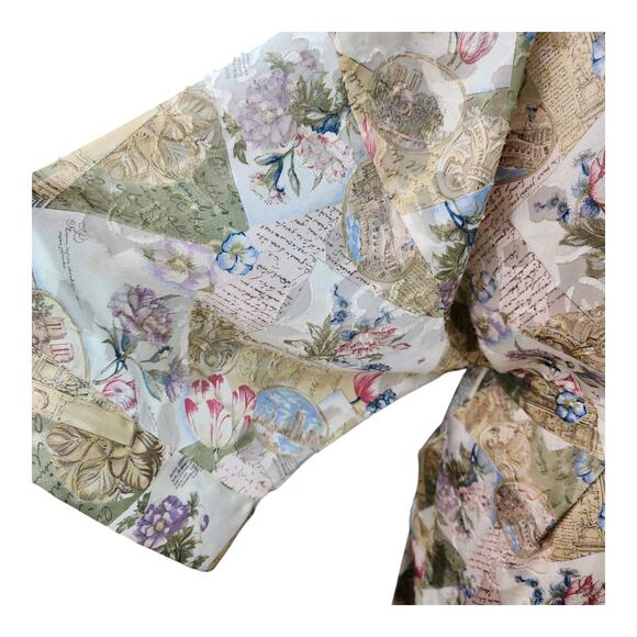 Gloria Vanderbilt Intimates Robe 3x 4x Sheer Kimono Floral Sexy Vintage Cover Up - Picture 6 of 12